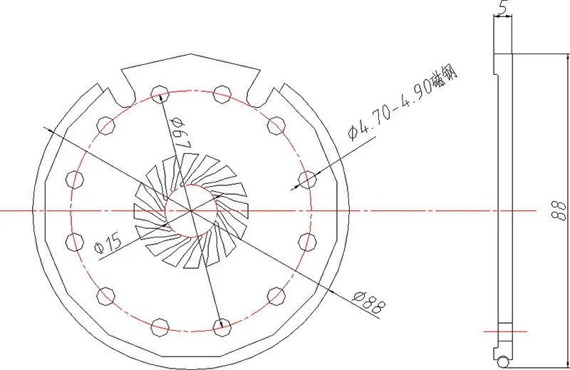 PAS Pedal Assist Sensor KT-D12L KT D12 D12L 12 Magnet 3pin Stecker SM/Wasserdichte Elektrische Fahrrad Zubehör – Detail 4