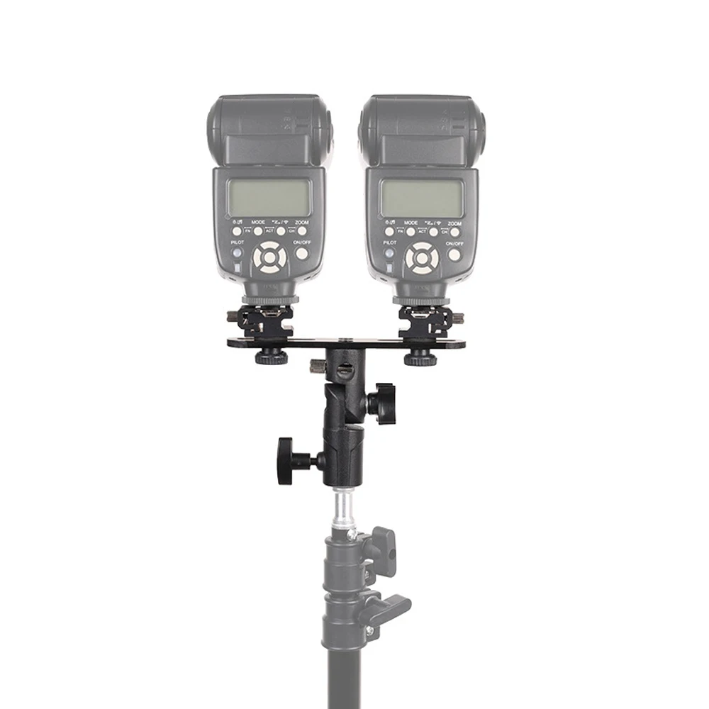 2 Giày Nóng Gắn Đèn Flash Máy Ảnh Giá Đỡ Ô Dù Giá Đỡ Đứng Dành Cho Máy Ảnh Canon Nikon Sony Speedlite Màn Hình Micro Giám