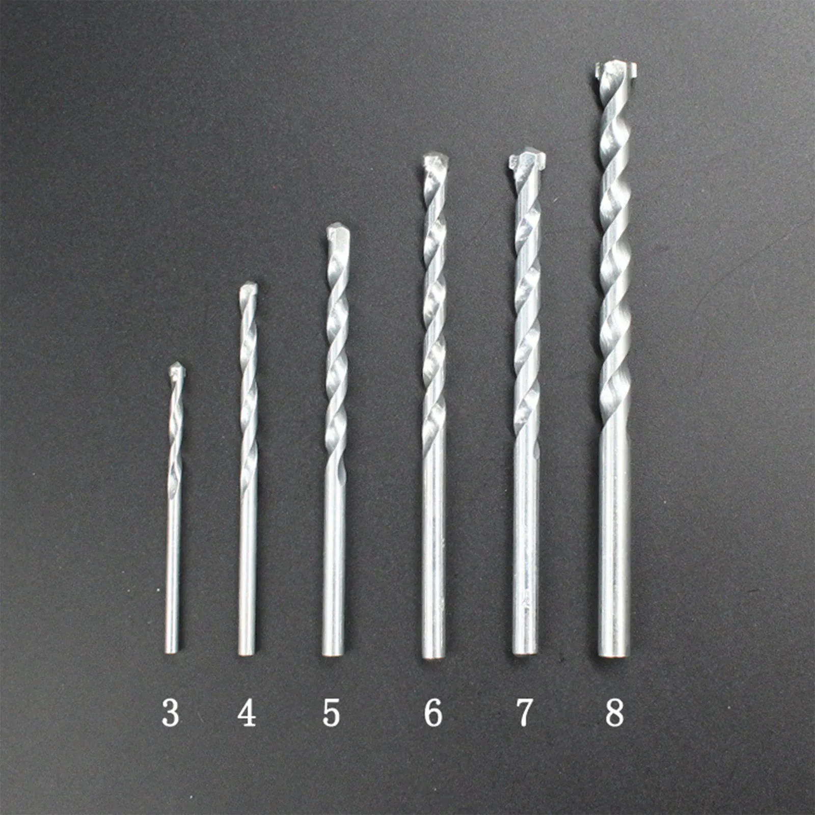 6Pcs Straight Shank ก่อสร้างคอนกรีตเจาะชุด Bit 3-8Mm Twist เจาะชุด Bit