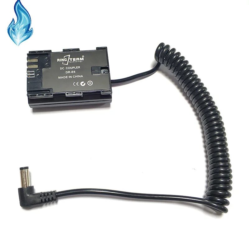 

DR-E6 DC Coupler LP-E6 Dummy battery Fits BMPCC4K BMPCC 4K BMD Blackmagic Micro Cinema Camera Video Assist Holder SmallHD Mon