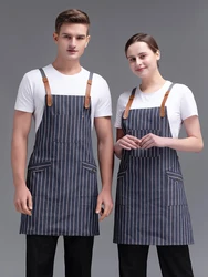 Fashion Canvas kitchen Aprons For Woman Men Chef Work Apron For Grill Restaurant Bar Shop Cafes Beauty Nails Studios Uniform