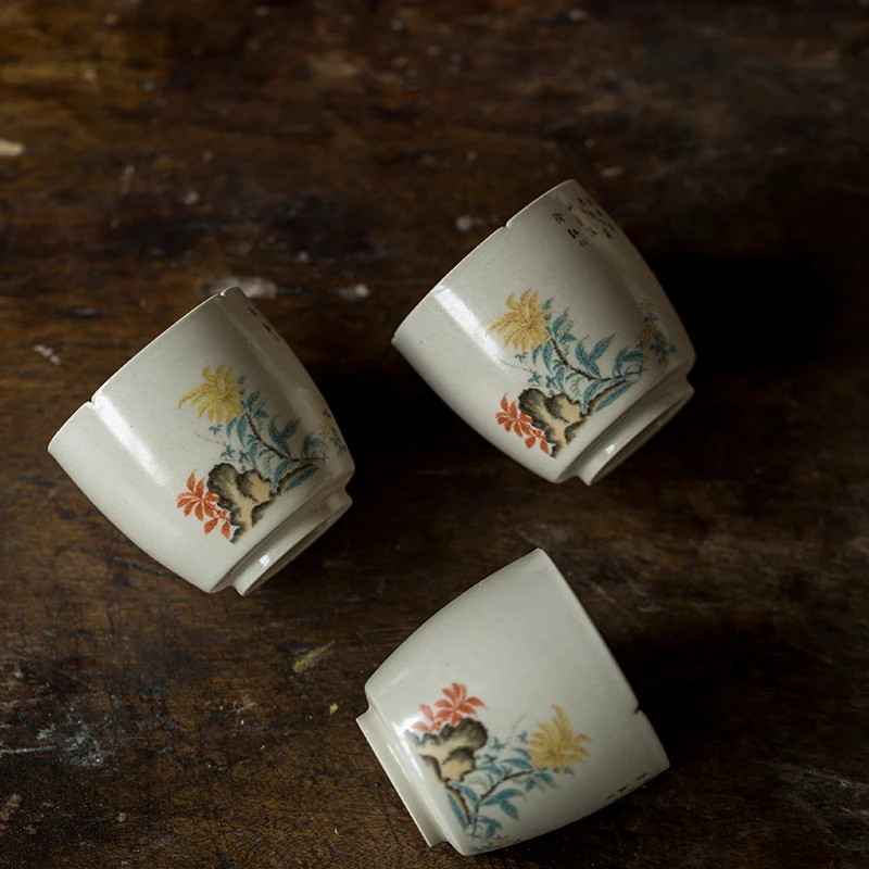 Taza de té pequeña antigua, taza de té de cerámica, juego de té de Kung Fu, taza maestra de té para beber, taza de té individual, NO.YZ47