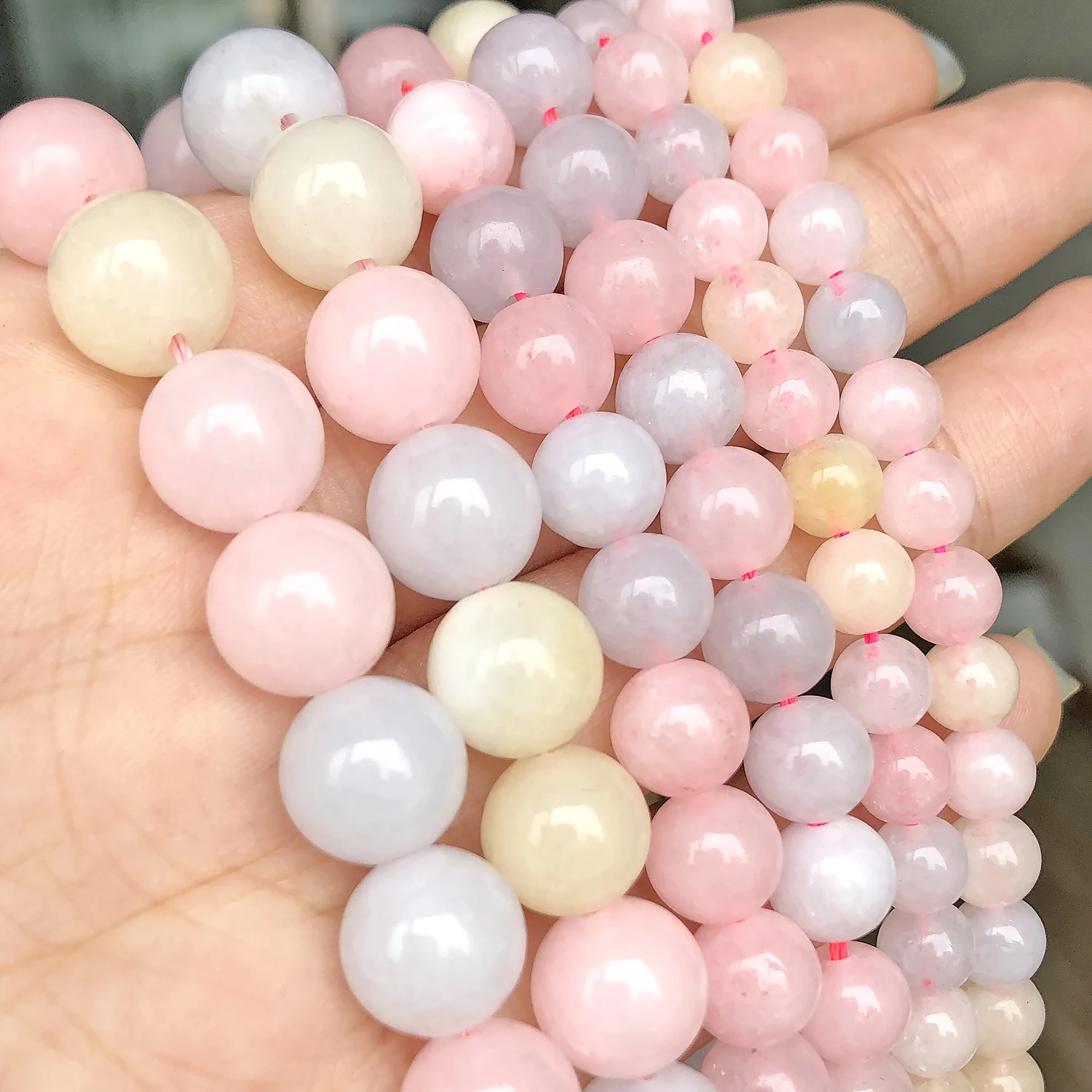 Natural Stone Beads 4-12mm Lava Rose Quartz Tiger Eye Turquoise Labradorite Round Beads for Jewelry Making Diy Bracelet 15inch