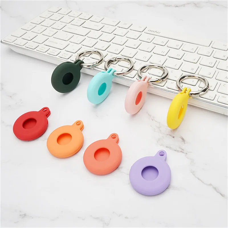 Candy Colors Liquid Silicone Case For Apple 2021 New AirTag Tracker Anti-Scratch Cover Locator Keychain Protect Sleeve Anti-lost