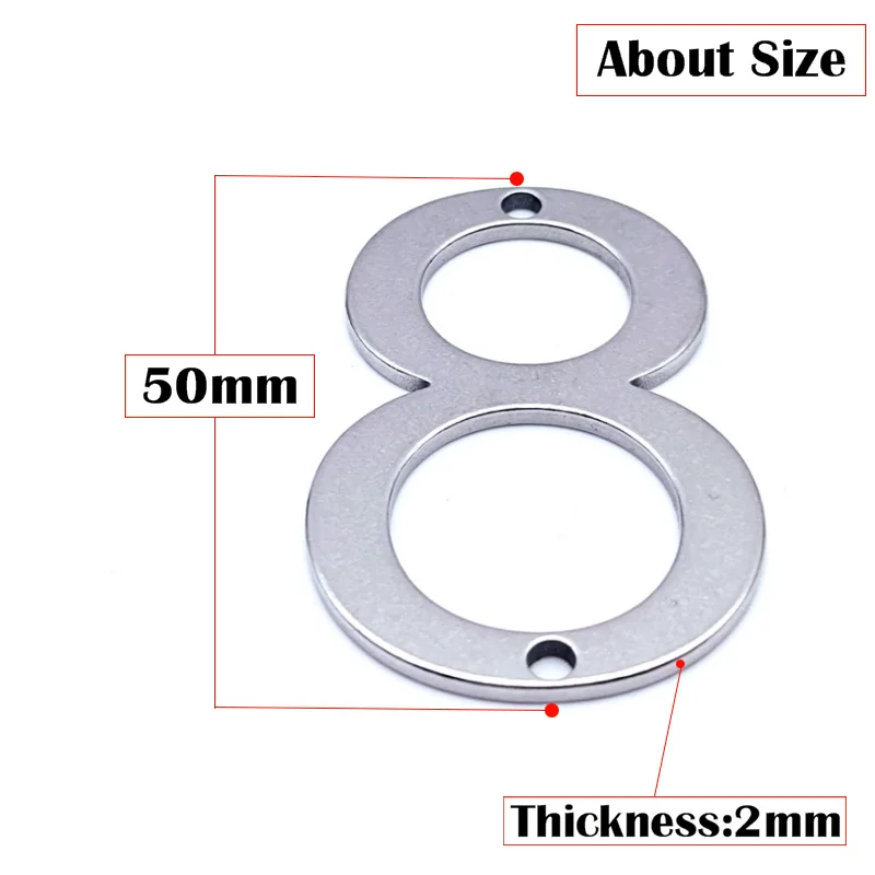 50mm numery domów ze stali nierdzewnej ze śrubami metalowa etykieta cyfrowa tabliczka na drzwi tabliczka z numerami znaków na numery skrzynek