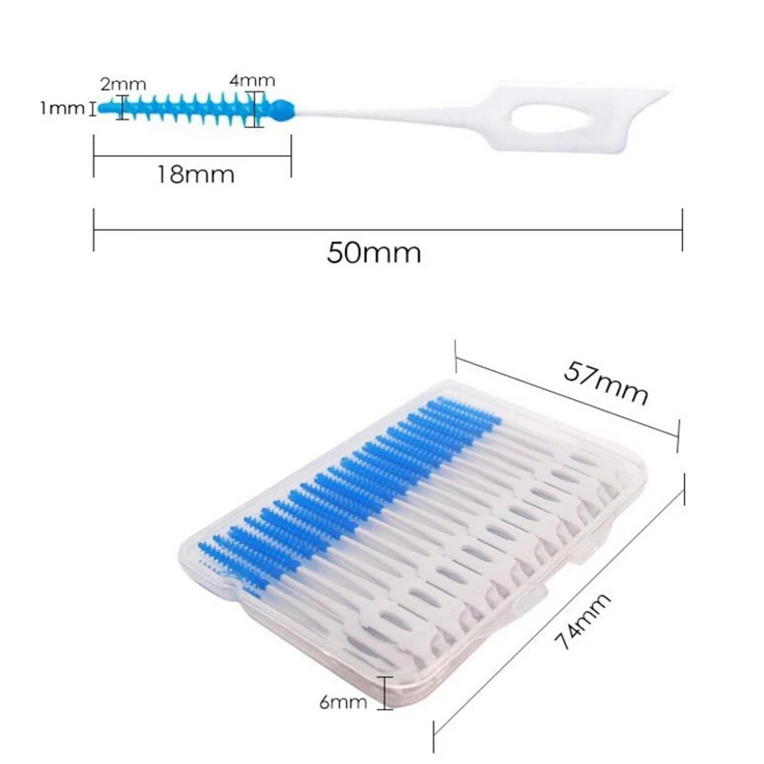 20 pçs/set Massagem Massagem Palito Interdental escova palito Fio Dental Macia Silicone Escova para Oral limpeza dos dentes