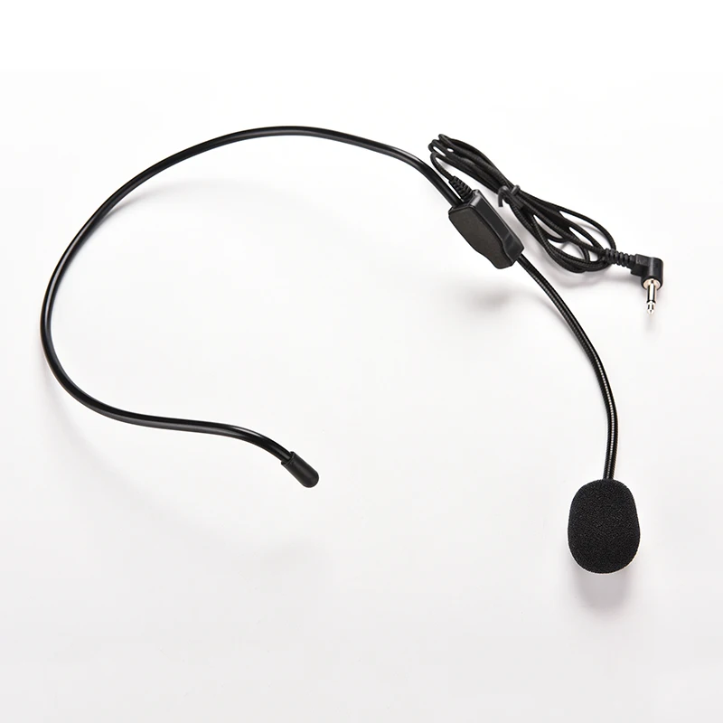 Microfone portátil com fio Headset, movendo bobina fone de ouvido, Dynamic Jack Mic para alto-falante, Tour Guide, Ensino Palestra, 3,5mm