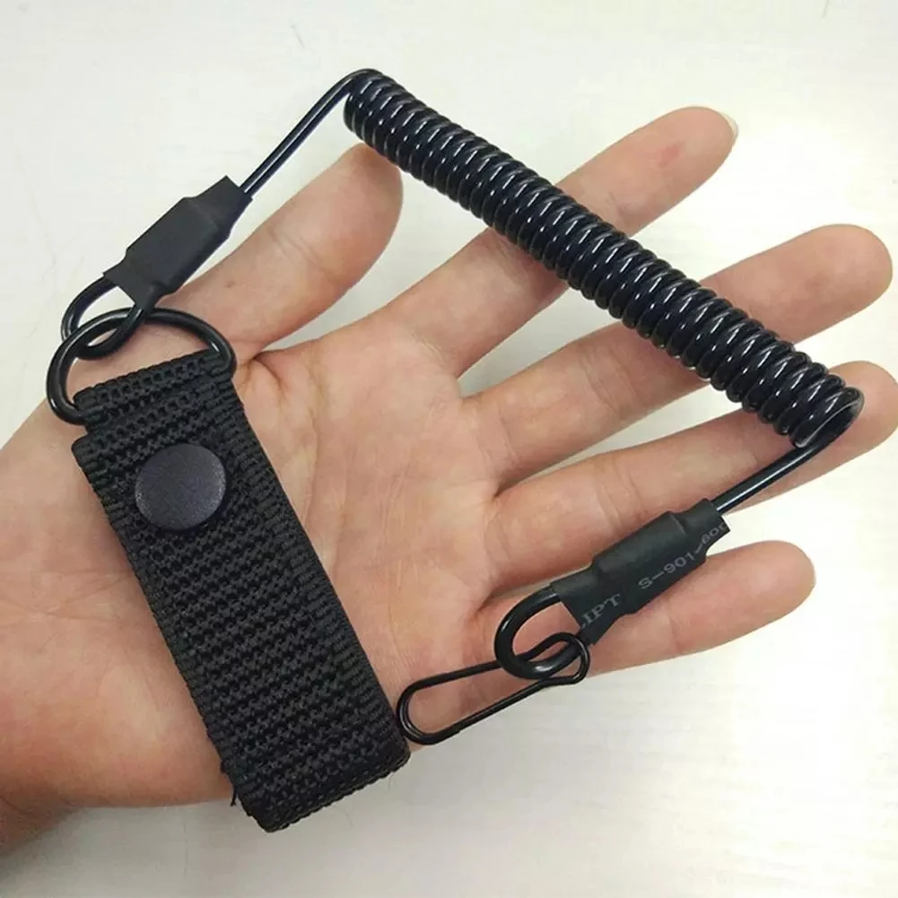 Anti-lost Elastic Lanyard Rope Spring Safety Strap  Rope For Key Ring Chain Flashlight Accessories