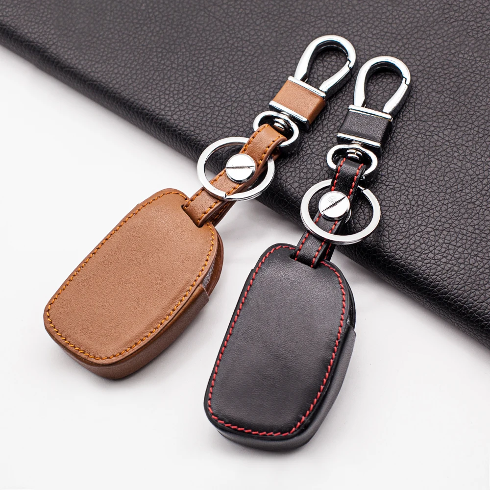 High Quality Leather Key Case For Hyundai IX25 IX35 I20 I30 I40 hb20 Santa Fe Creta Solaris 2017 Car Key Cover Accessories