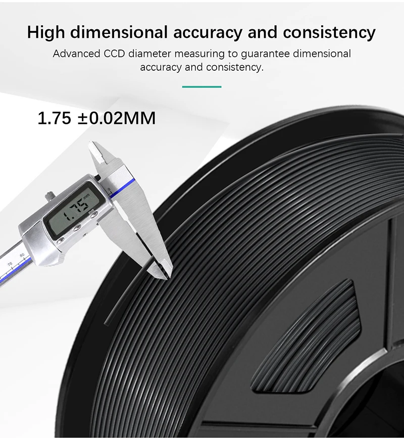 SUNLU PLA 1.75MM PLAPLUS 1KG 3D Printer Filament Arranged Neatly No Knots Non-Toxtic Biodegradable Vacuum Packaging