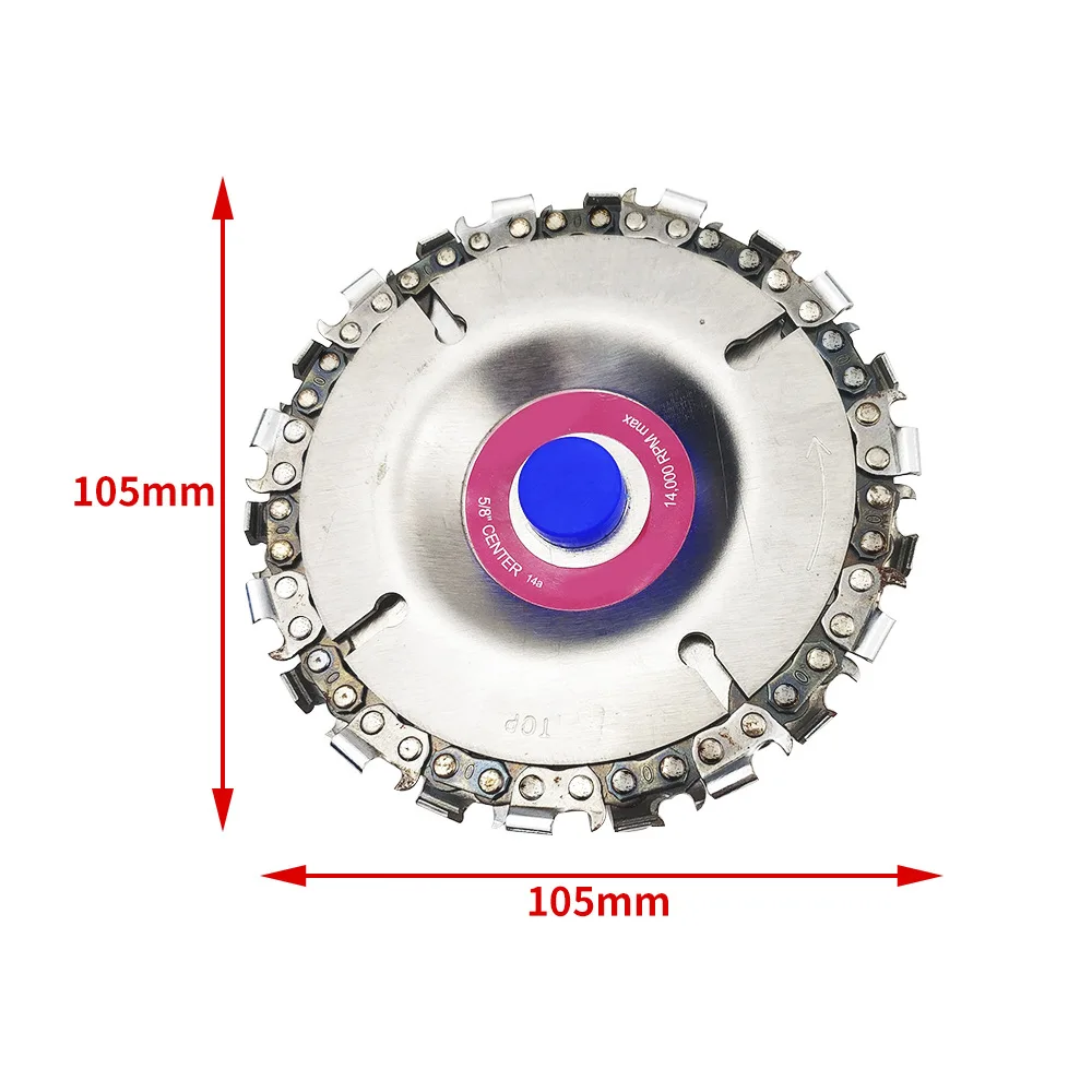 Catena da taglio a disco da 4 pollici per intaglio del legno 22 Set di motoseghe a disco per smerigliatrice a 22 denti con 2 catene per smerigliatrice angolare 100/115
