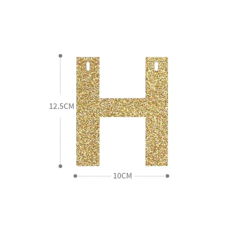 Happy Birthday Banners Glitter Paper Garland Flags Banners Party Decoration Baby Shower Photo Booth Hanging Decorations Supplies