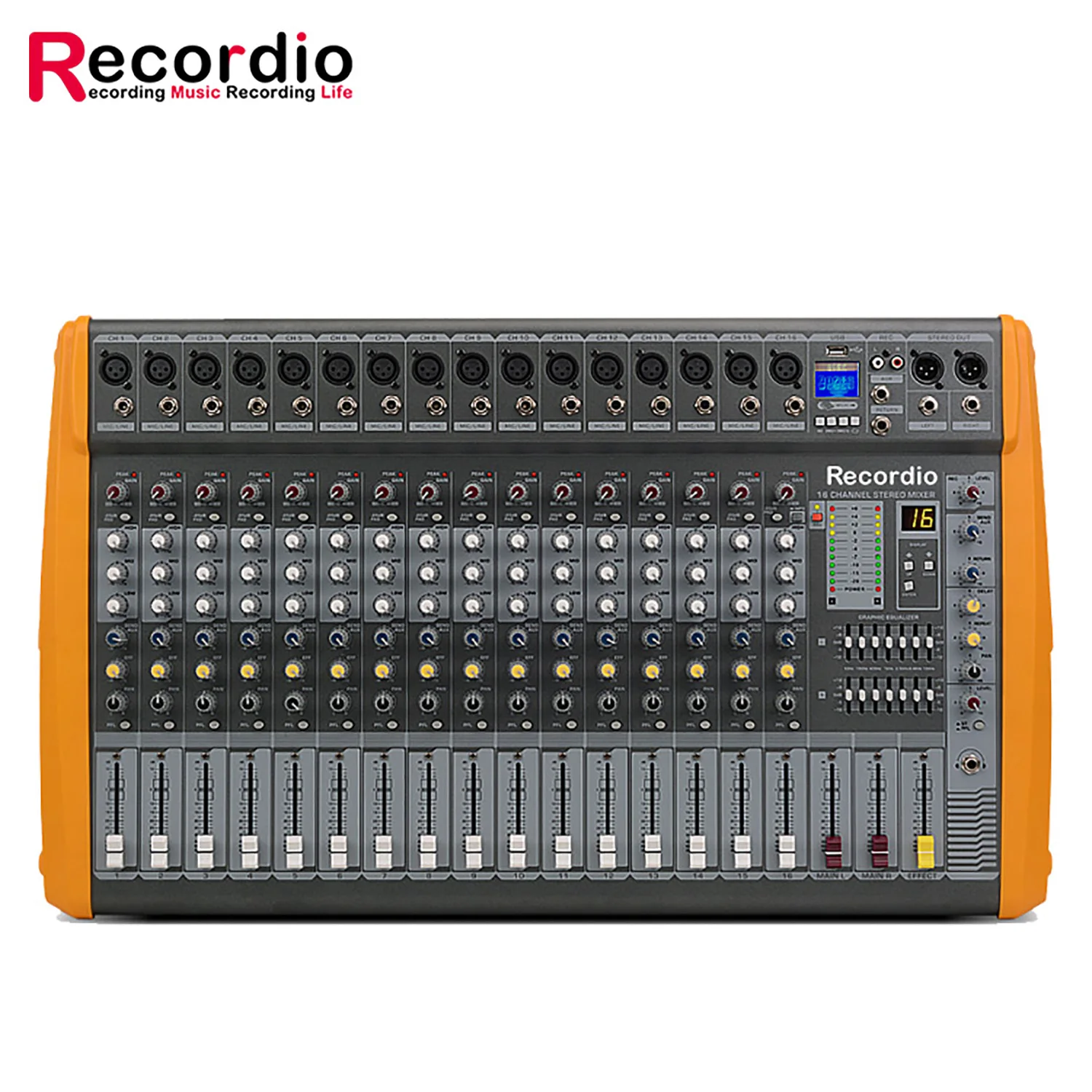 GAX-PM16 المهنية 16 قناة جهاز مزج الصوت قوية 7 الفرقة معادلة جهاز مزج الصوت مع مفتاح USB لمرحلة الكاريوكي KTV