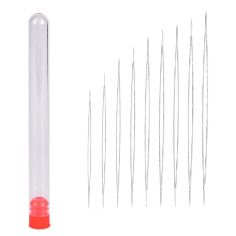 9Pcs Steel Large Big Eye Collapsible Embroidery Beading Needle Thread Sewing Needles Assorted Size Jewelry Tool Hot