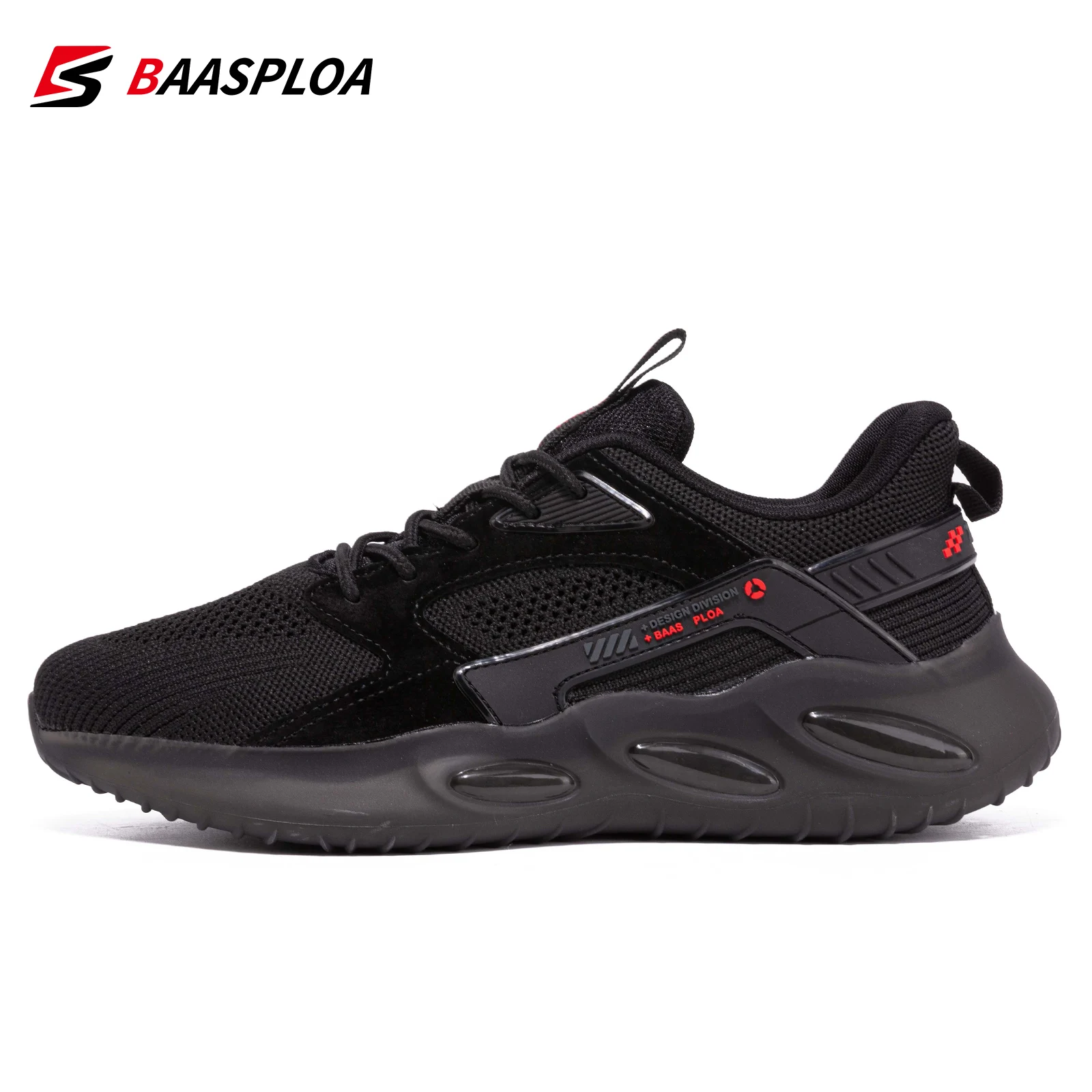 Baasploa moda casual sapatos de caminhada para homem 2023 designer malha leve tênis rendas masculino sapato esportivo ao ar livre