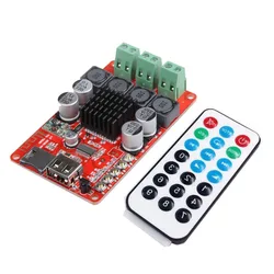 TPA3116 50W*2 Bluetooth Receiver Digital Audio AMP Board TF card U disk player FM Radio With Remote  For Speaker 85*52MM