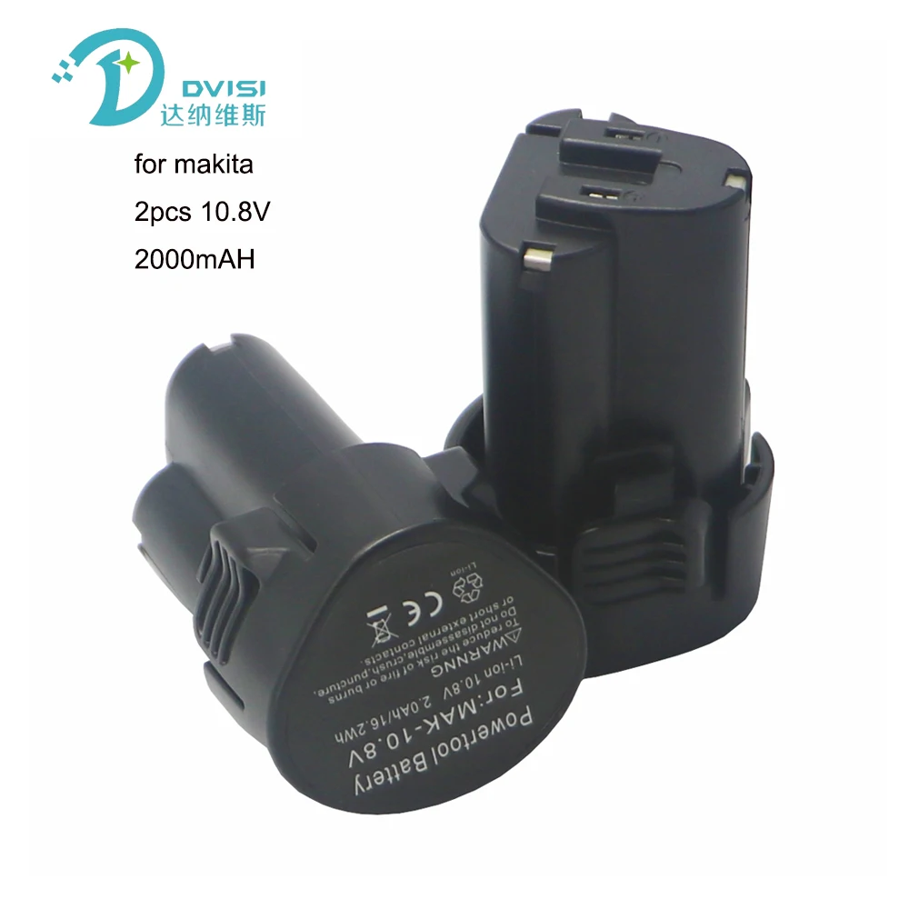 Batteria agli ioni di litio da 2 pezzi BL1013 10.8V 2.0AH/1.5Ah Mini caricabatterie per strumento MAKITA DF330 DC10WA BL1014 BL194550-6 TD090DWE DF030DW