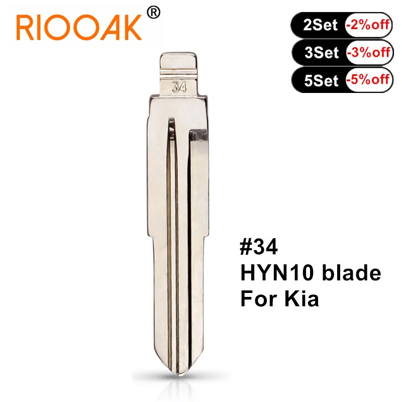 

5pcs Metal Blank Uncut Flip KD/VVDI Remote Key Blade #34 HYN10 for Hyundai ACCENT MISTRA Kia RIO M4 Key Blade