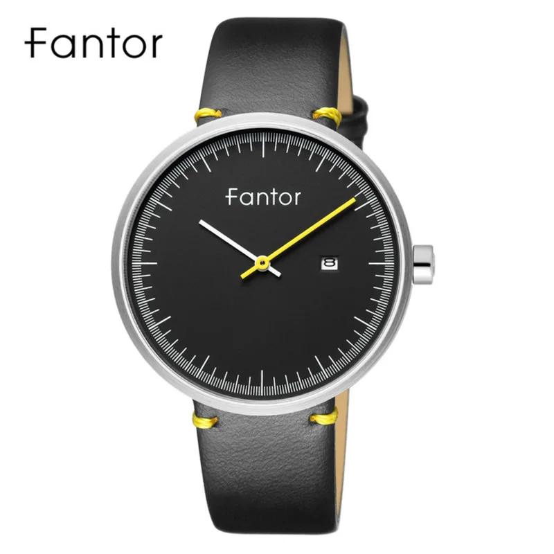 Fantor Ultra Thin Men Watch Minimalist Top Brand Leather Watch Man Casual Simple Date Male Quartz Watches Fashion Wristwatch