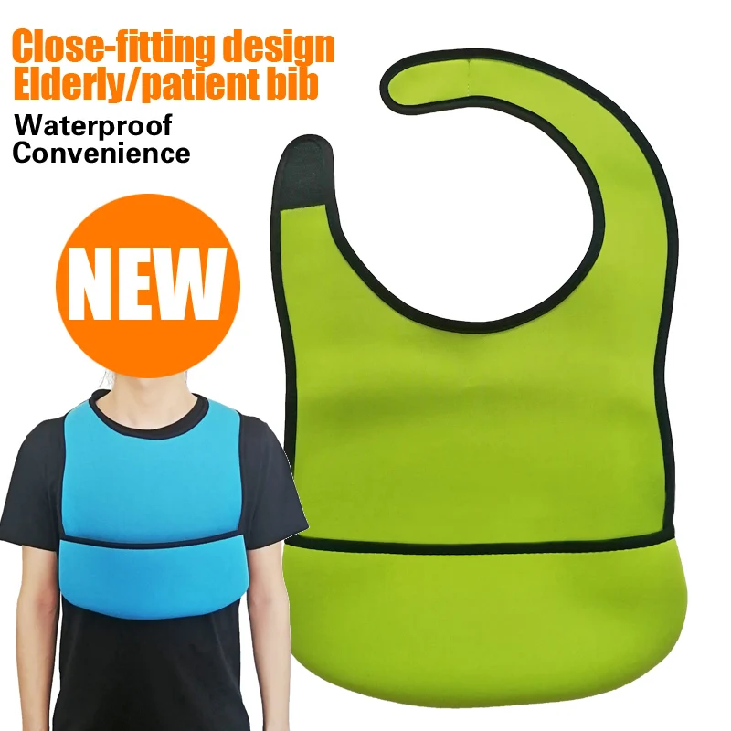 Adult Bib Waterproof Anti-oil Bib Elderly Aged Senior Citizen Mealtime Protector Disability Aid Aprons Reusable Patient Care