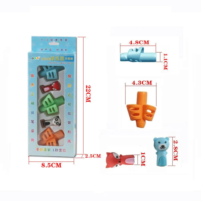 3pcs Children Writing Pencil Pan Holder Kids Learning Practise Silicone Pen Aid Grip Posture Correction Device for Students