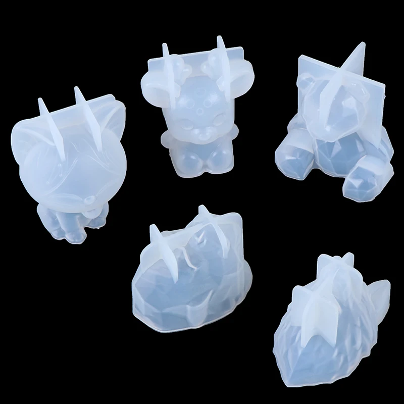 3D silicone mold diy geometry stereo bear deer cat tiger orangutan mold animal mold decoration ornament mold cake tool