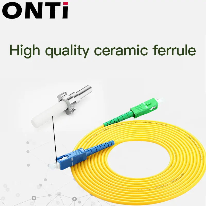 ONTi 1-10pcs SC APC to SC UPC Simplex 2.0mm PVC Single Mode Fiber Patch Cable jumper fiber patch cord fibra optica