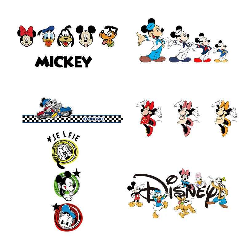 Mickey Portrait Heat Vinyl Ironing Stickers Decor Letter Stickers Iron-on Transfers Washable Thermal stickers on clothes