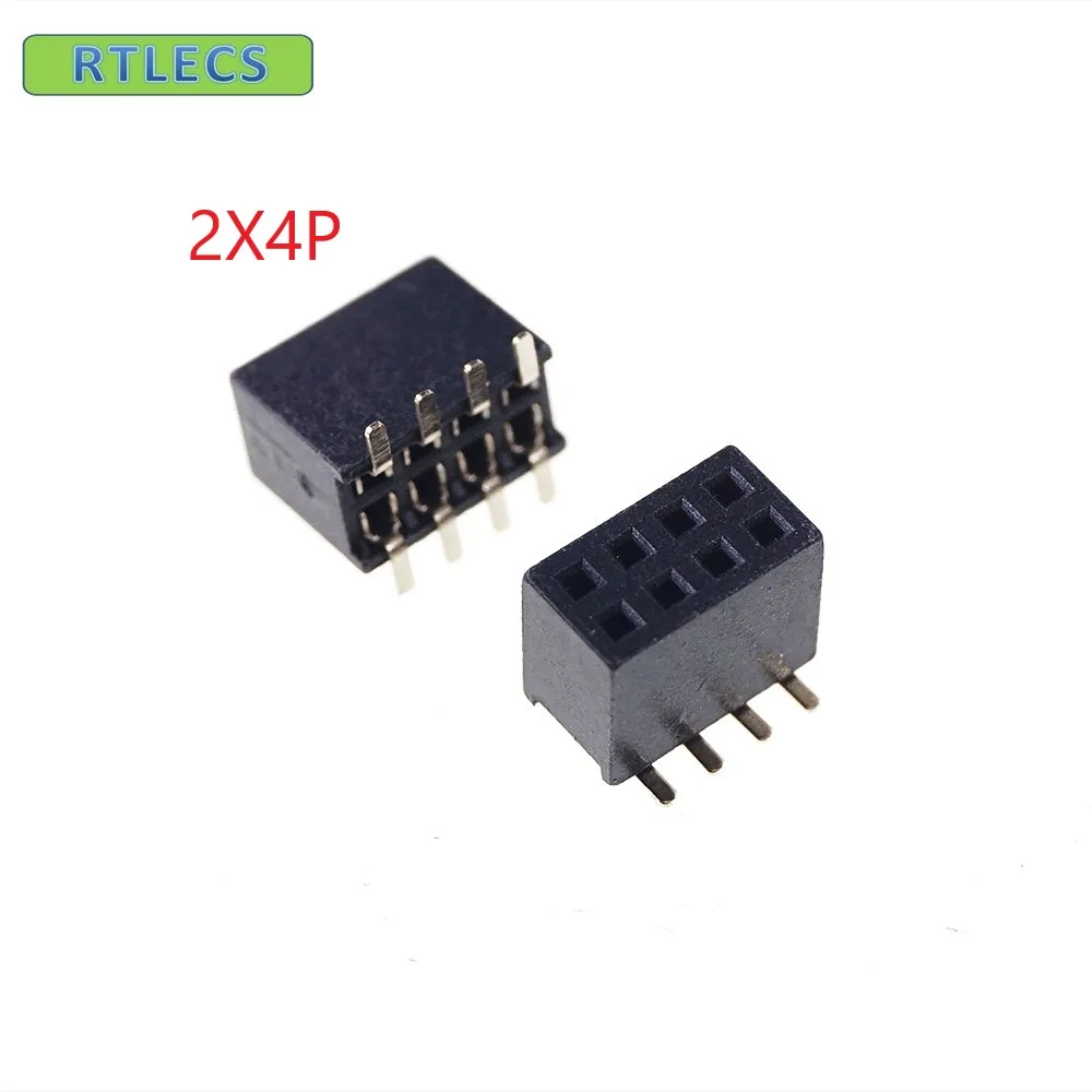 1000pcs 2x4 P 8 pin 1.27mm Pitch Pin Header Female dual row SMT straight Surface Mount PCB Rohs Lead free