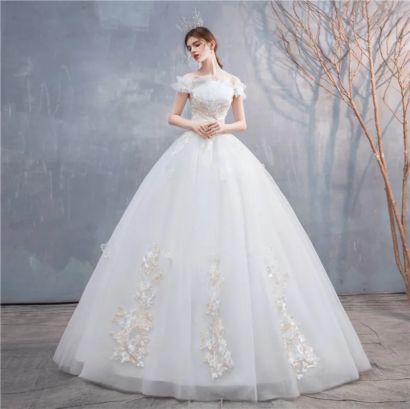 Vestido De novia De encaje con cuello De barco, elegante, ajustado, talla grande, 2022