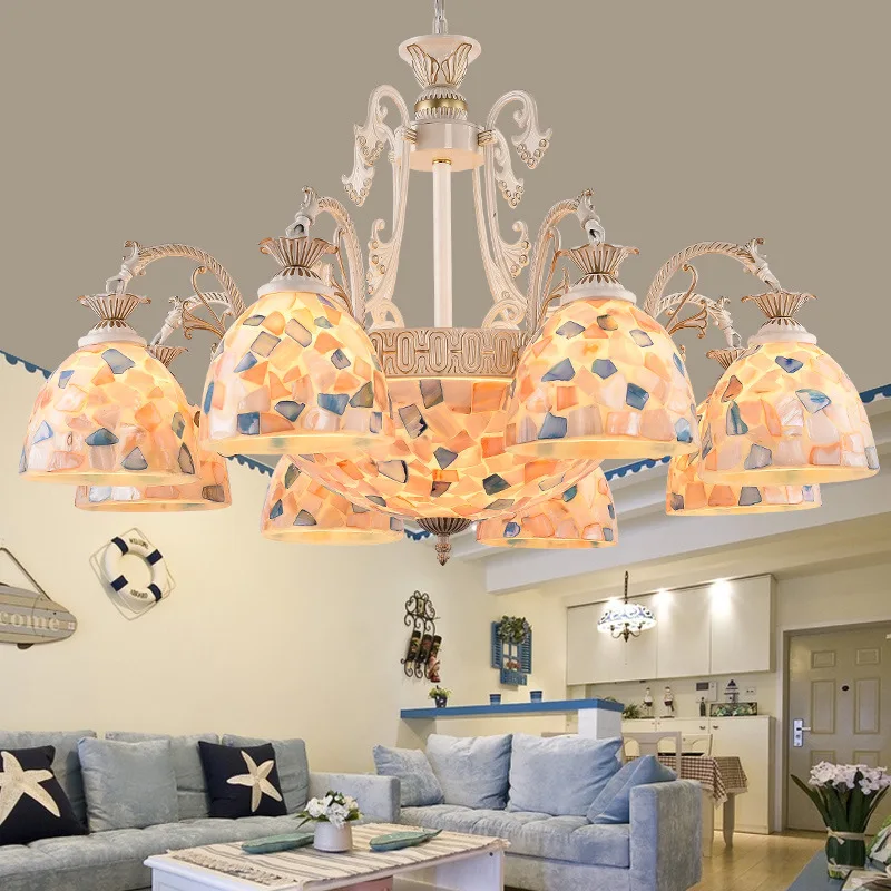 

Nordic Chandeliers Novelty post-modern living room Fixtures bedroom aisle LED Chandeliers lamp mediterranean sea lighting