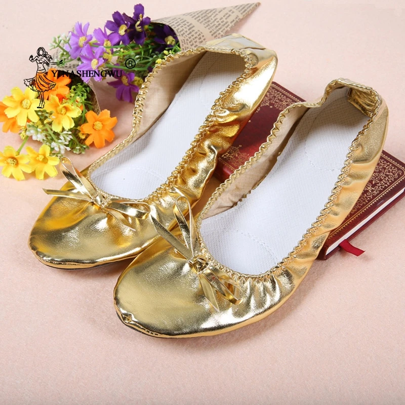 Indische frauen Bauchtanz Tanz Schuhe Top Gold Weiche Ballett Schuhe Leder Bauchtanz Ballett Schuhe Kinder Für Mädchen frauen