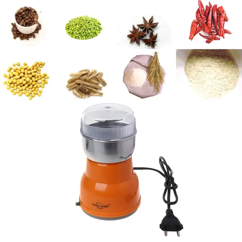 Electric Stainless Steel Coffee Bean Grinder Home Milling Machine Kitchen 220V Dropshipping