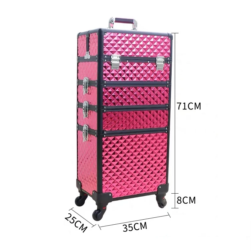 Imagem -04 - Multilayer Livremente Combinado Trole Maquiagem Bagagem Case Portátil Cosméticos Mala de Beleza do Prego Tatuagem Viagem Toolbox Profissional