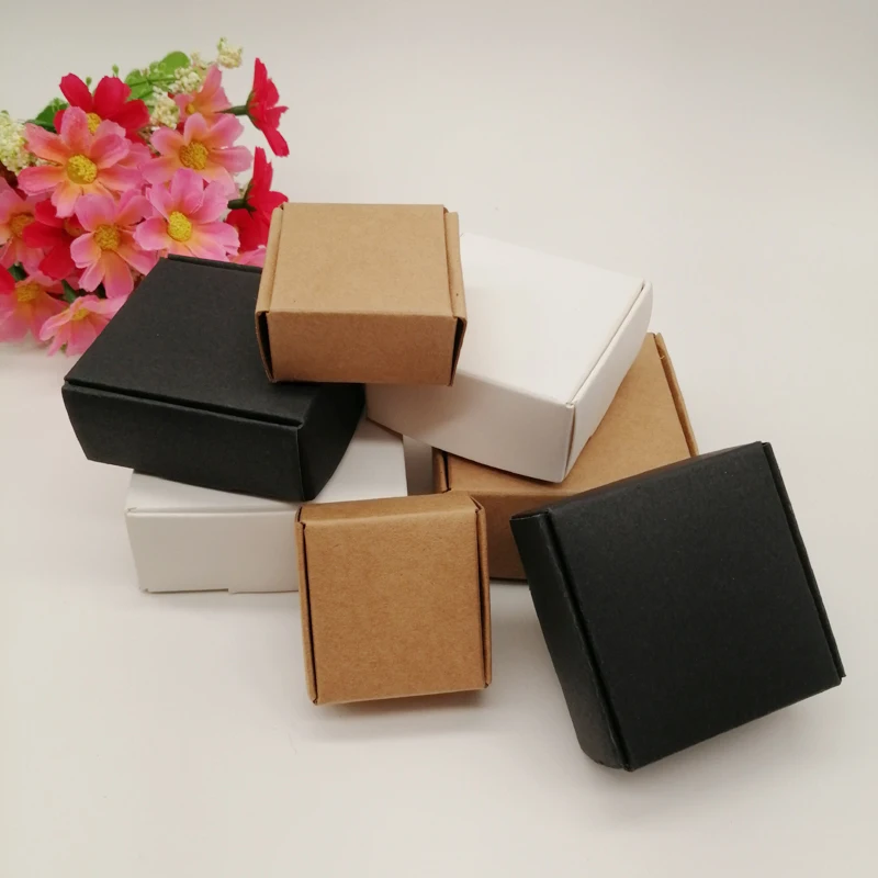 10pcs Black/White/Kraft Paper Box for Gifts Box Jewlery Display Storage Watch Earring Packaging Box Wedding Cake Paper Gift Box