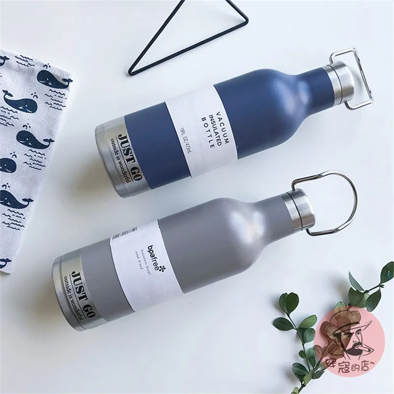 Thermische Wasser Flasche Edelstahl-Flaschen Für Wasser Stainless Steel Mug For Male And Female Students Portable Water Bottle