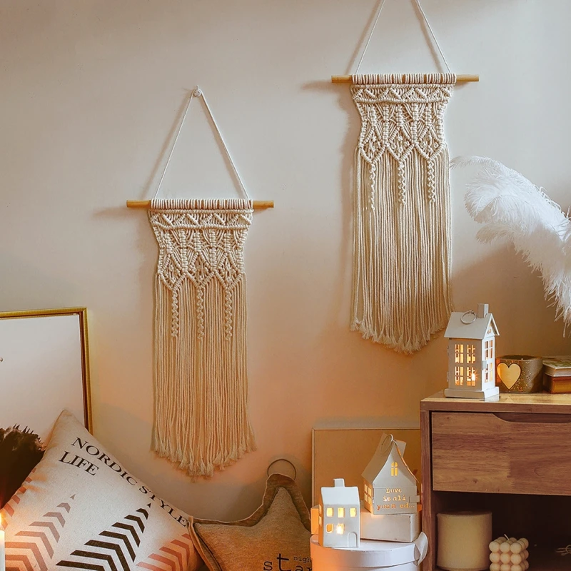 Tapiz colgante de pared de macramé, decoración artística Bohemia para el hogar, hermoso apartamento, dormitorio, boda, regalo del Día de la madre