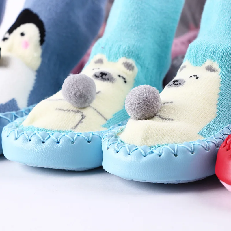 Toddler Indoor Sock Shoes Newborn Baby Socks Winter Thick Terry Cotton Baby Girl Sock with Rubber Soles Infant Animal Funny Sock