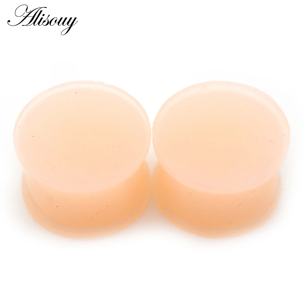 Alisouy, 2 uds., 3mm-50mm, tapones acampanados de silicona flexibles y gruesos para oreja, túnel de carne sólido, calibre de oreja de gran tamaño,