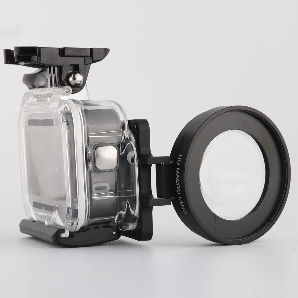 For Gopro Hero 8 Black Housing Accessories Filter 58mm Super Macro Adapter Ring Color Polar Go Pro Hero8 Black Waterproof Case