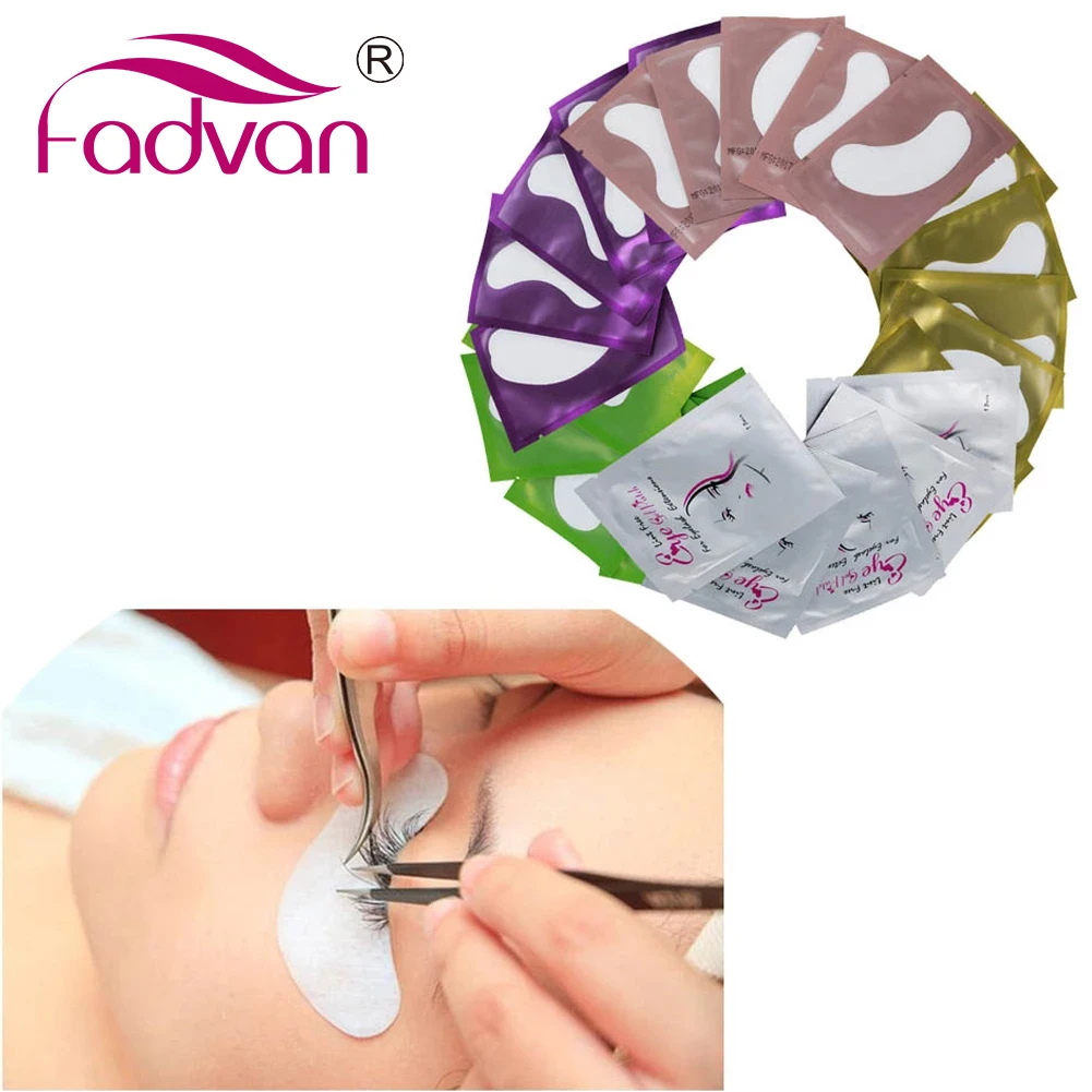 Fadvan Eyelash Patches for Extension 50 Pairs Lint Free Makeup Lashes Supplies Grafting Under Eye Pads