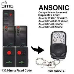 For ANSONIC SF 433-1,SF 433-2E,433-3E.SF 433-4E,SF 433-1Mini/M Garage Door Remote Control 433.92 MHz Fixed Code Transmitter