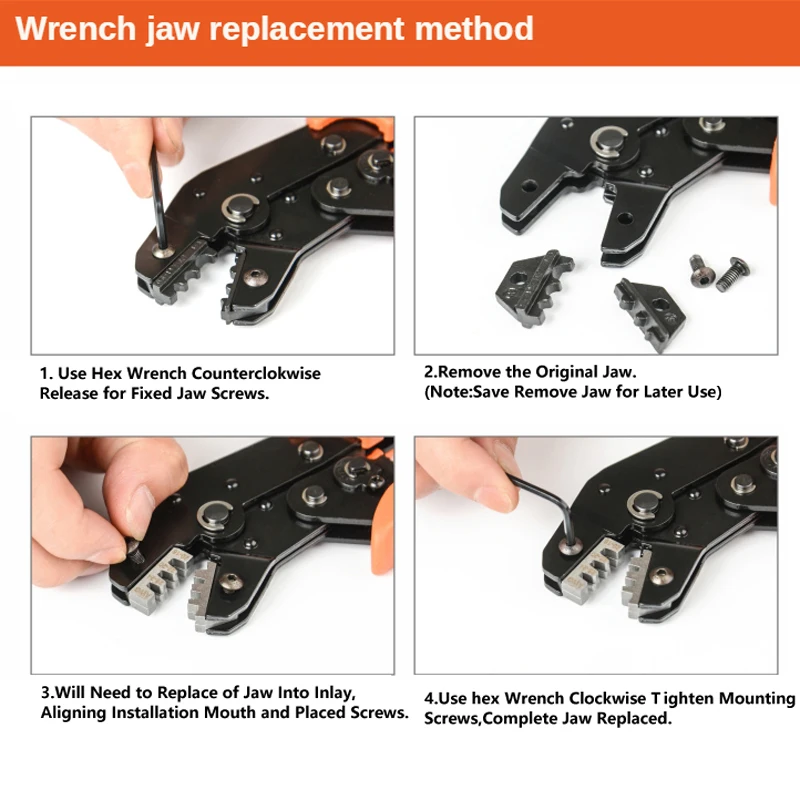 Crimping Pliers SN-2549 +8 Jaw Kit 2.8/4.8/6.3/XH2.54  Ferrules Terminator Insulated Cable Connector Electrical Wire Crimp Clamp