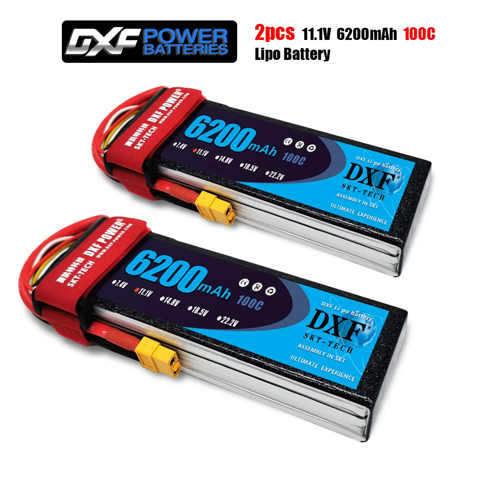 

DXF 3S 11.1V 6200mah 100C-200C Lipo Battery 3S XT60 T Deans XT90 EC5 For FPV Drone Airplane Car Racing Truck Boat RC Parts