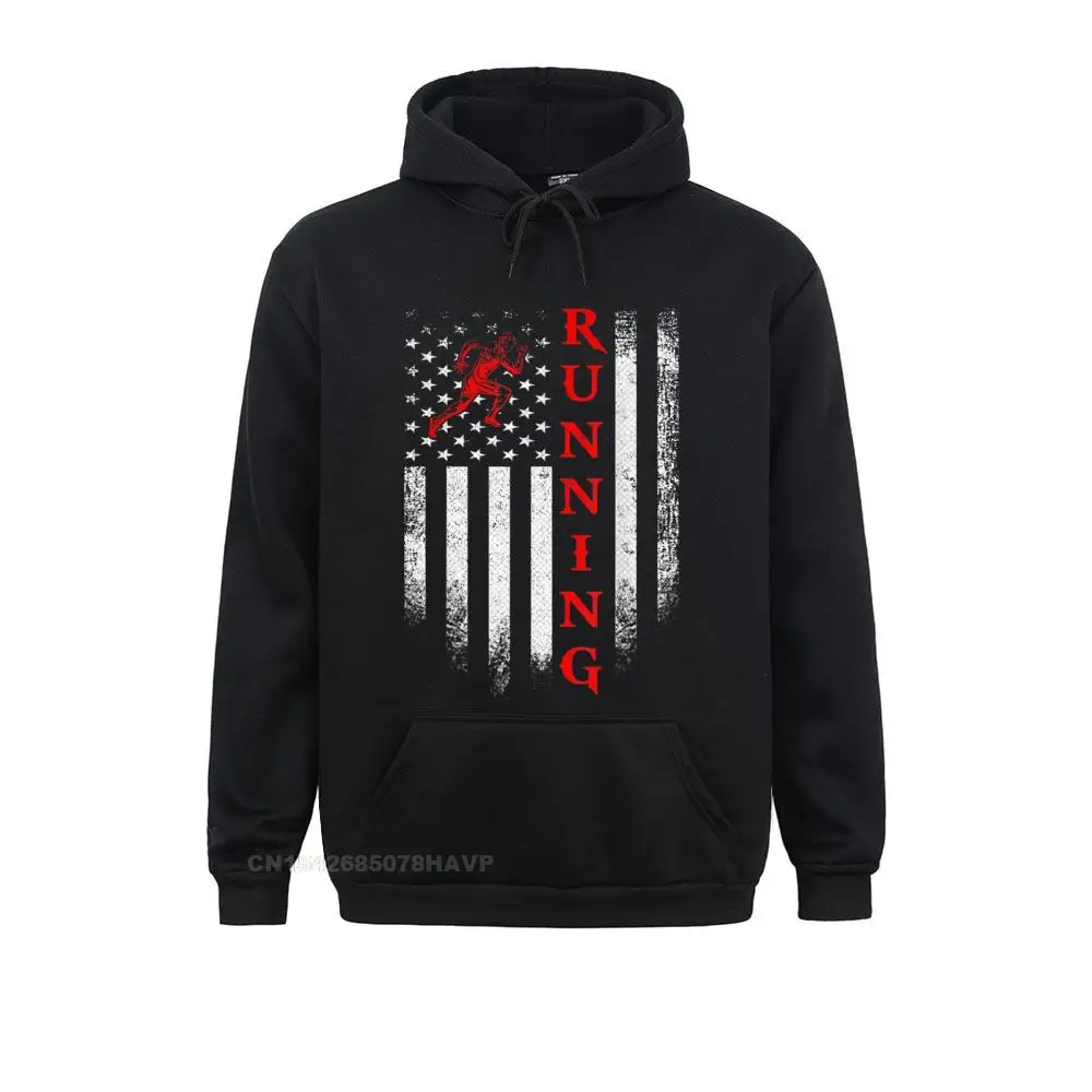 Printed On Hoodies Autumn New Hoods Mens Sweatshirts Vintage USA Running American Flag Funny Patriotic Runner Hoodie