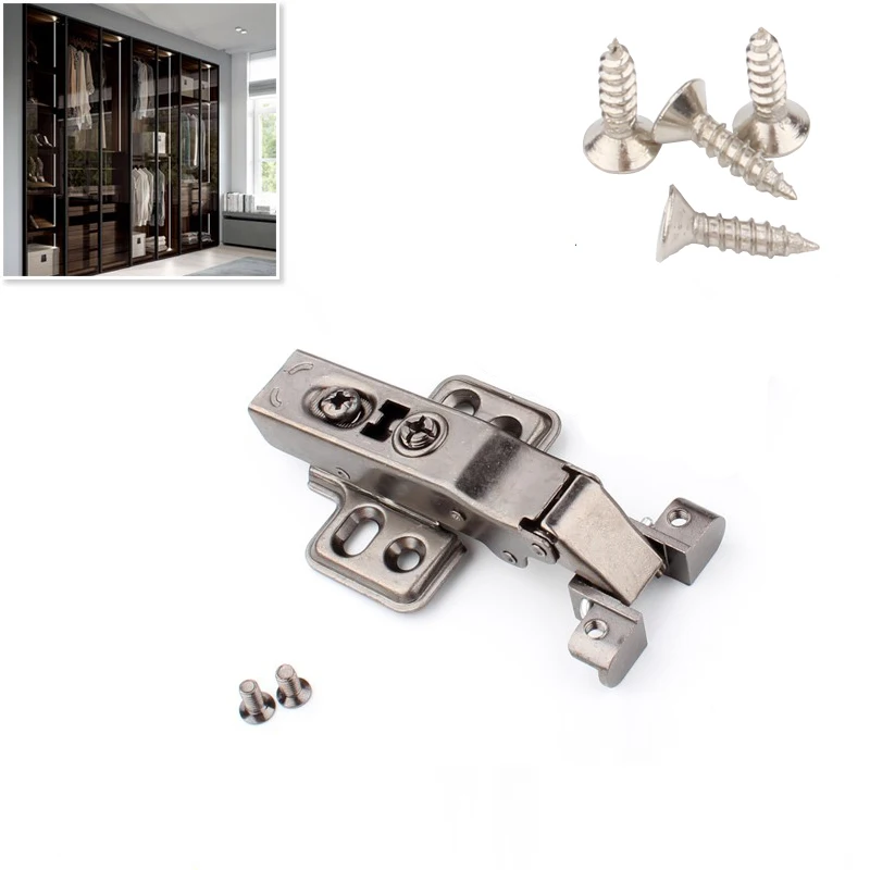 Thickened Glass Cabinet Door Hinge Cushion Damping Hinge Cabinet Wardrobe Door Aluminum Frame Door Hinge Furniture Black Hinge