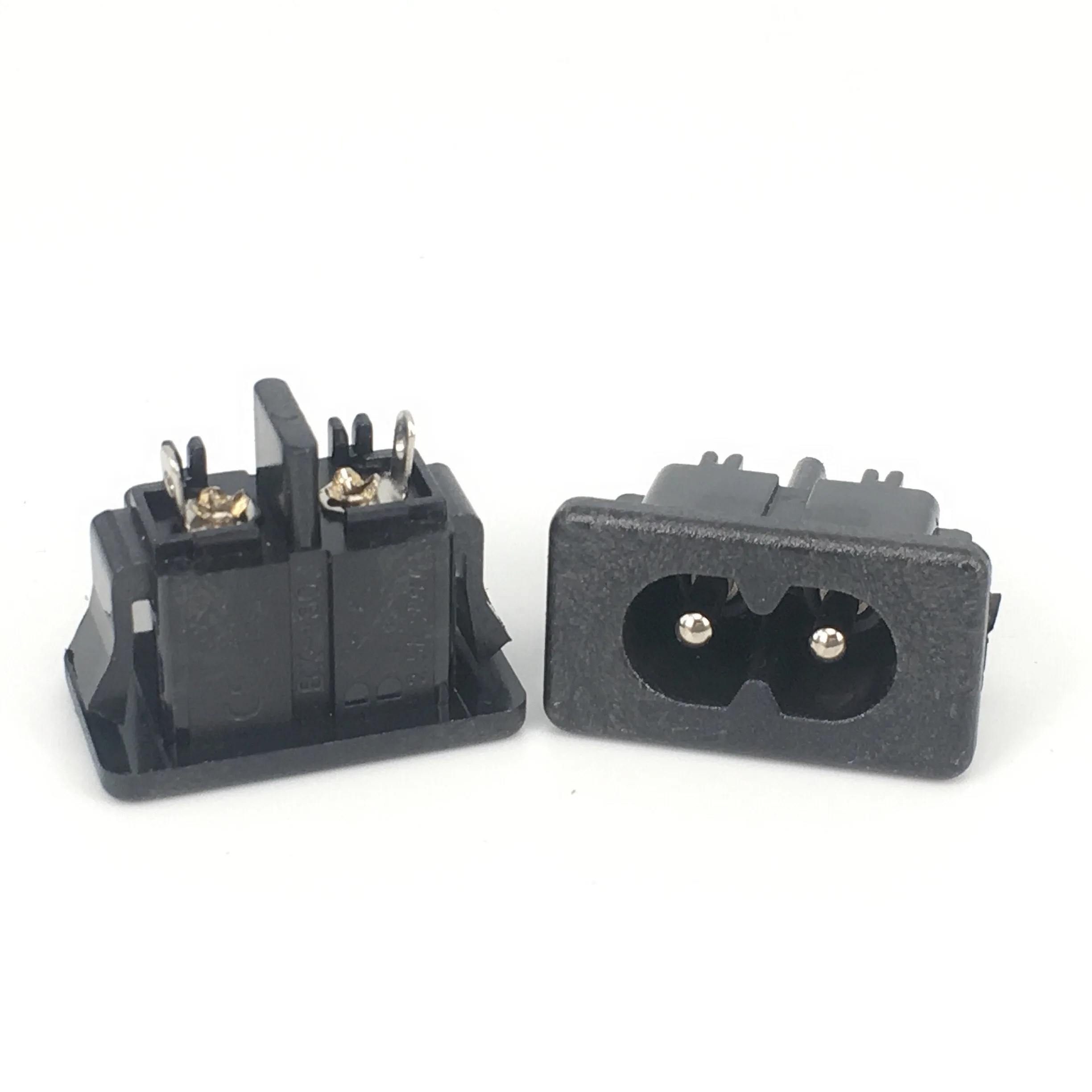 AC 250V 2.5A IEC320 C8 Male 2 Pins 5Pcs Power Inlet Socket Panel Embedded SA176re P12 0.3