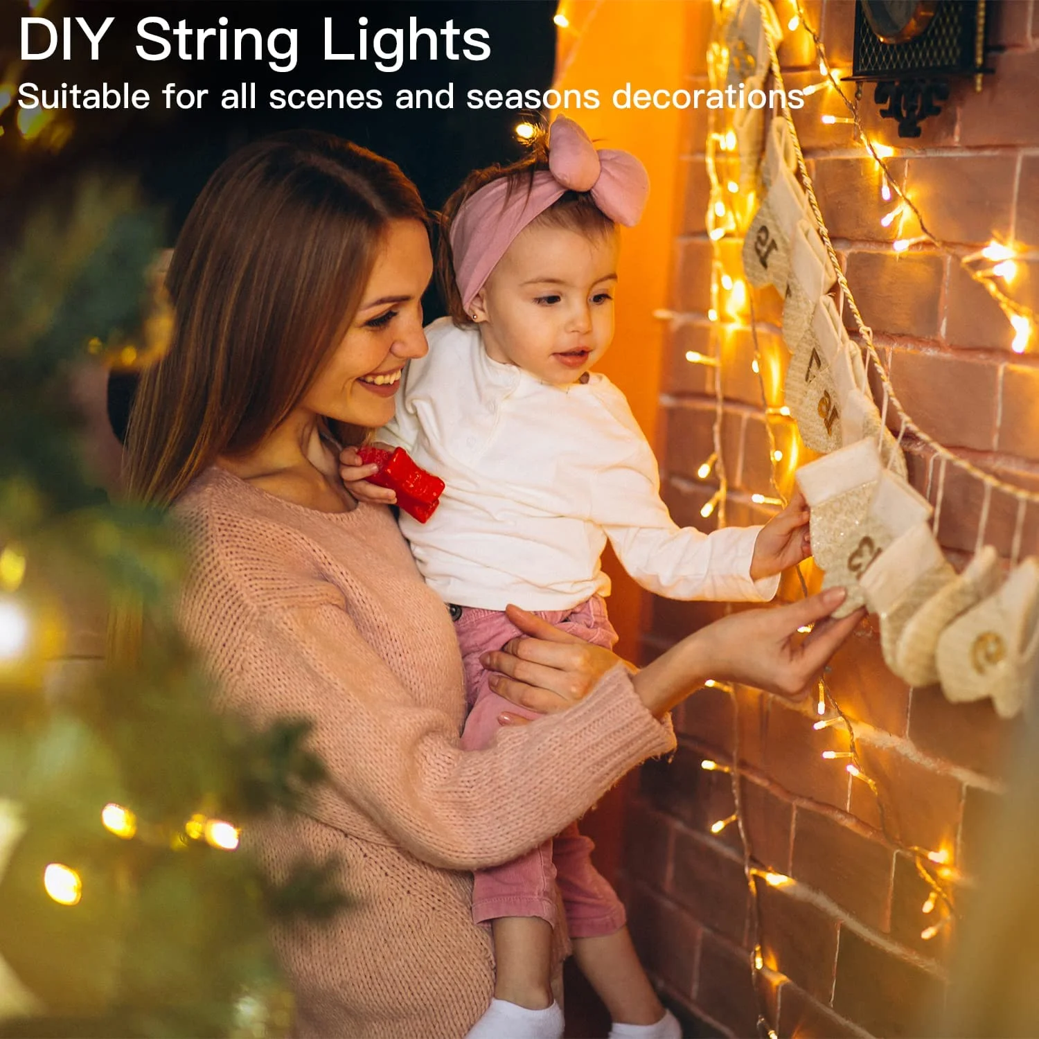 Fairy Lights Silver/Copper Wire Xmas Outdoor LED String Lights with Switch Party Home Wedding New Year Christmas Tree Decoration