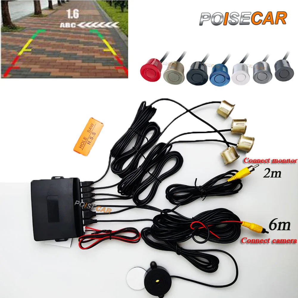 12V Car Visible Parking Sensor 22mm Blind Spot Sensors Reverse Backup Radar System Auto Parktronic For Car Camera and Monitor