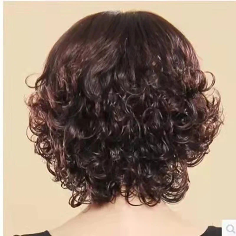 Yihan-Peluca de cabello sintético ondulado corto con flequillo para mujer y niña, pelo de Cosplay con reflejos ombré, Color Nautral, Lolita